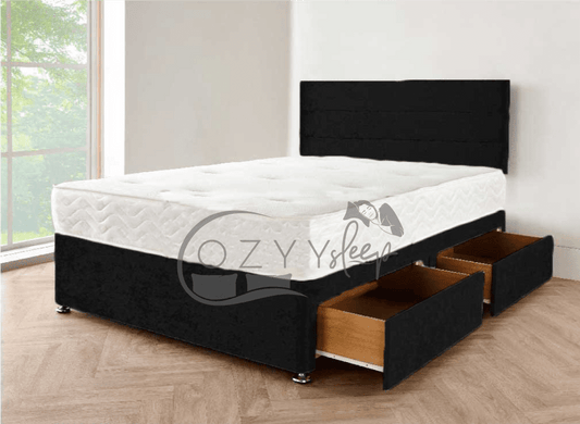 crushed velvet silver divan bed set sale - 3