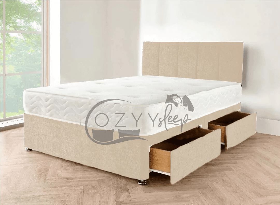 cozyysleep black chenille divan storage bed set - 2
