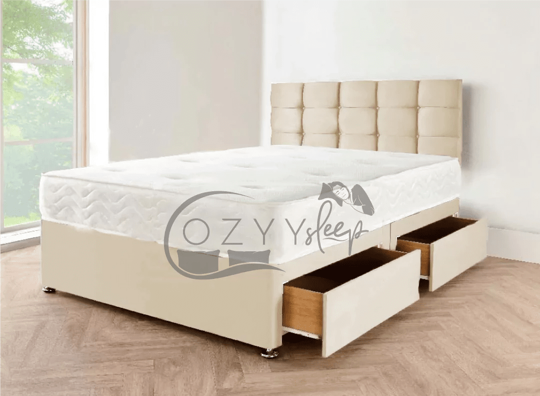 cozysleep dark grey suede divan bed set - 3