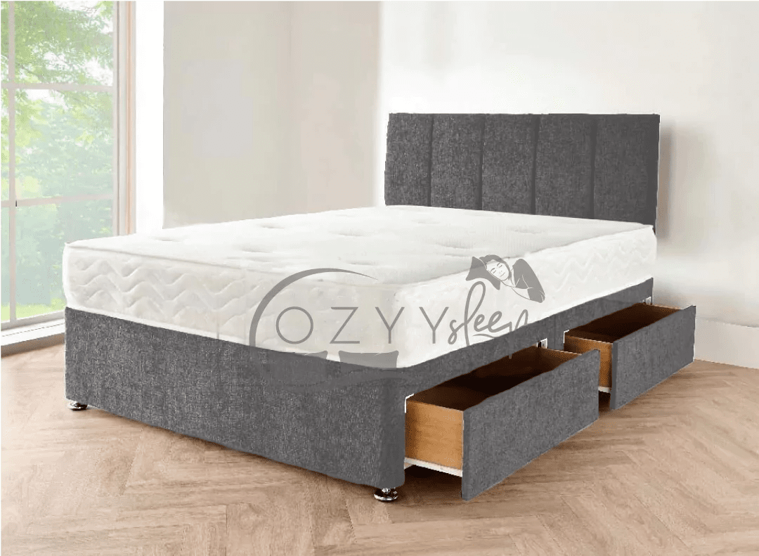 designer crushed velvet black divan bed - 1