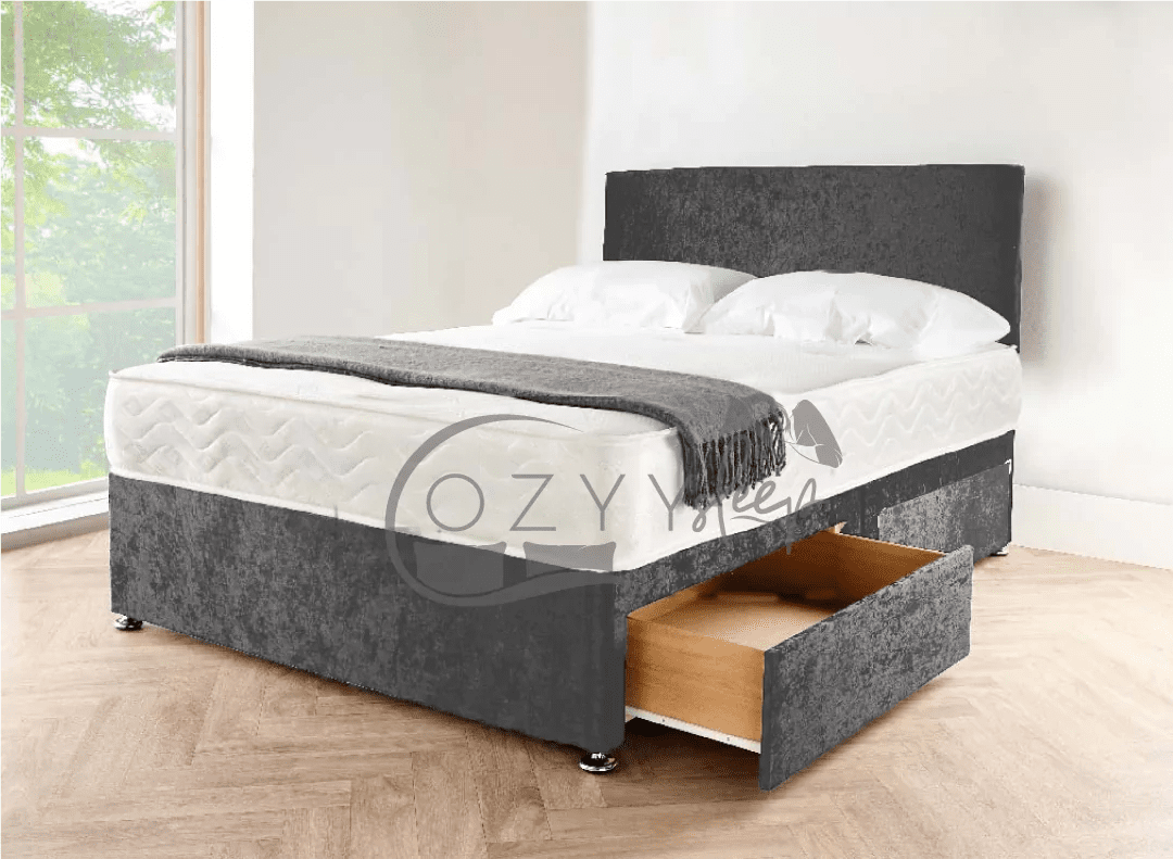 kingsize black divan bed - 1