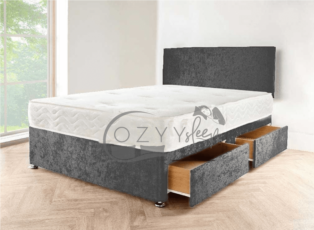 cozysleep 4ft6 double grey divan bed - 6