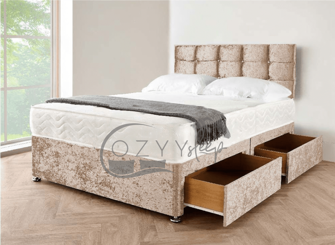 silver crushed velvet 3ft single bed - 6